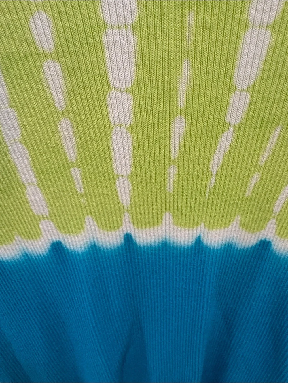 Bright Teal & Lime Knit Women's Top